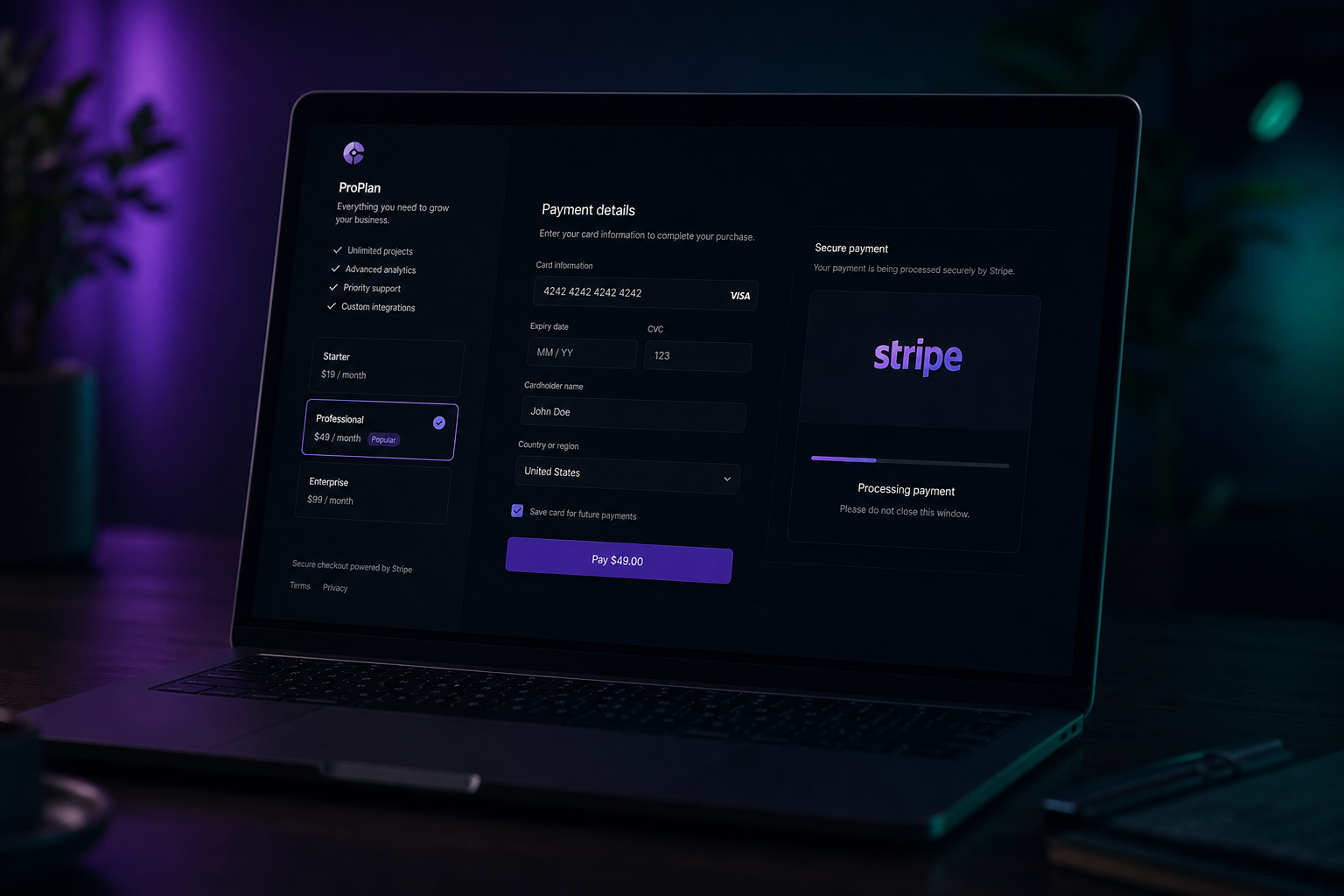 Integração Stripe